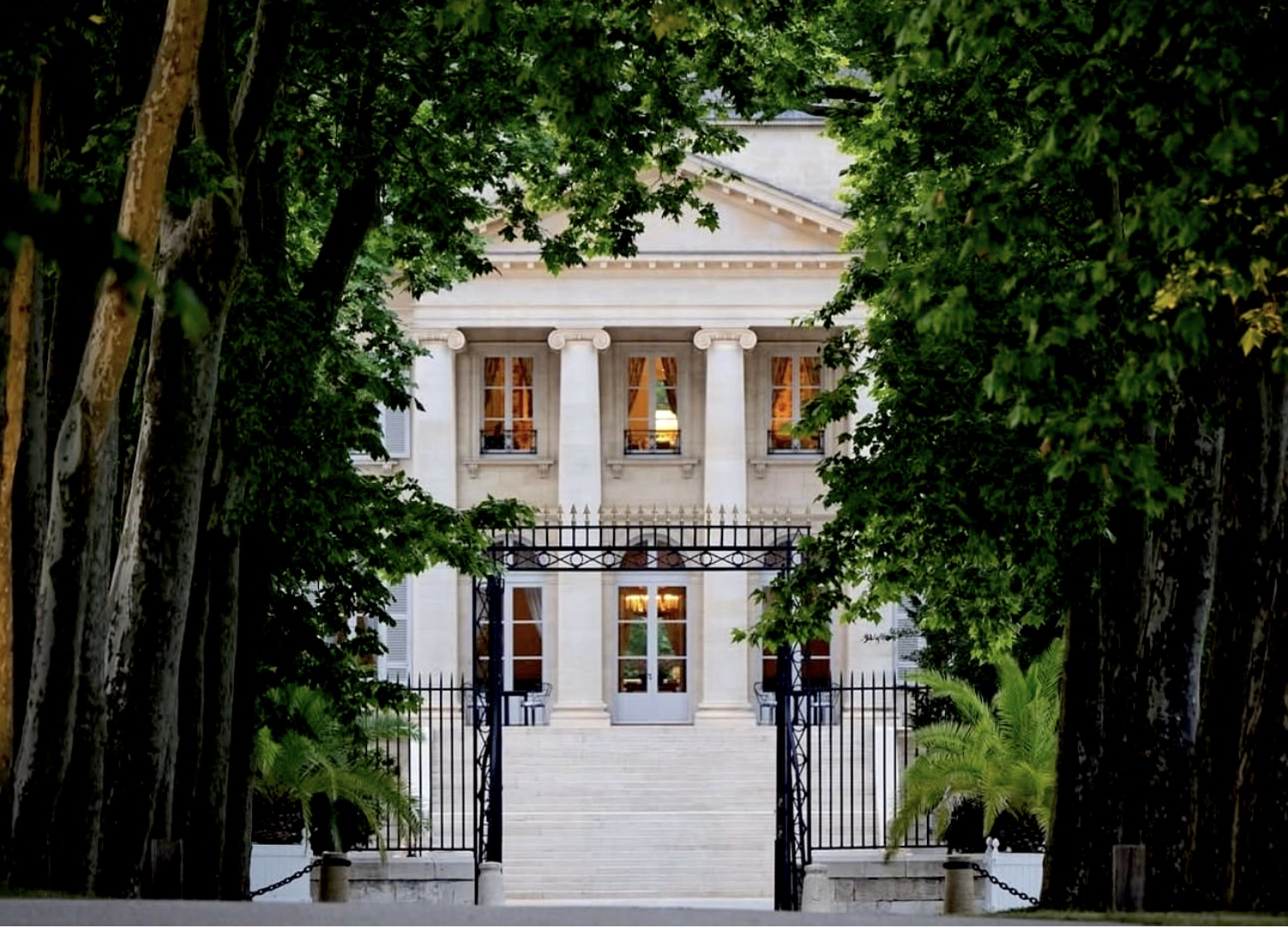 Château Margaux, a Bordeaux first-growth estate, surrounded by its vineyards